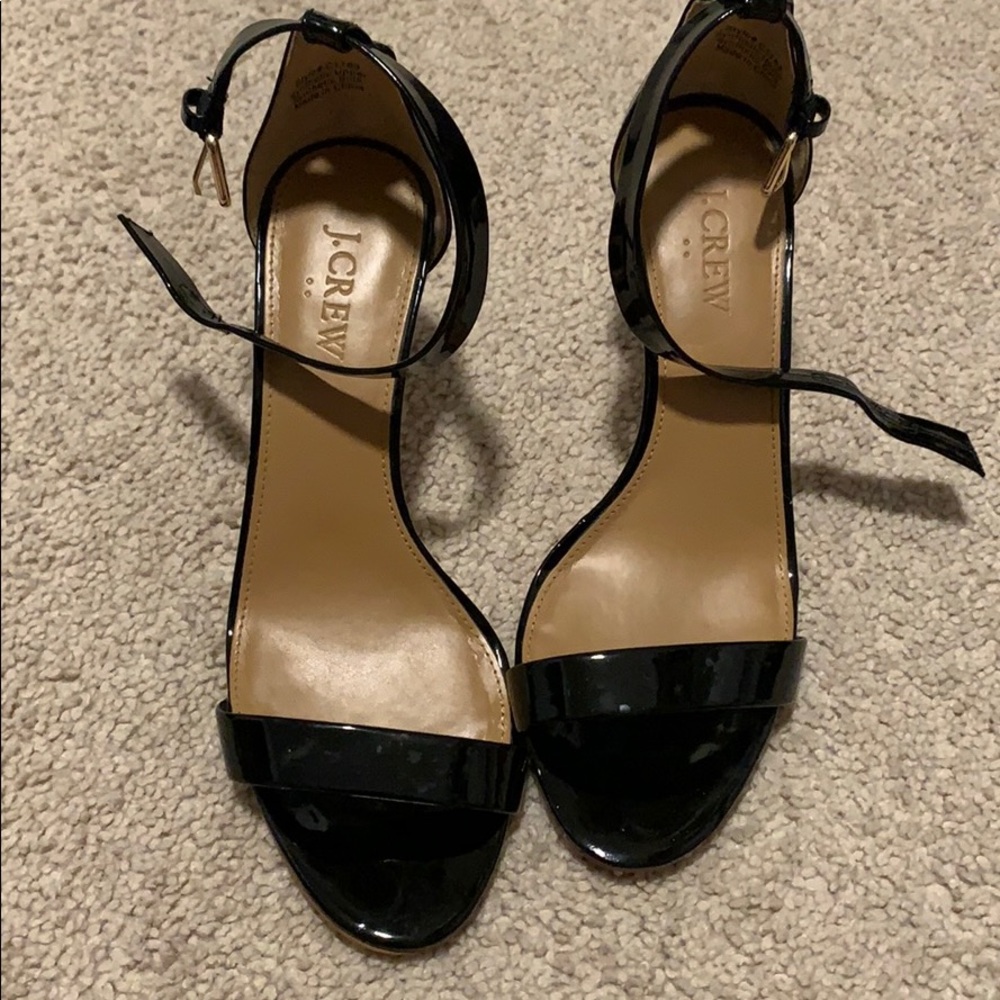 JCrew black patent heels